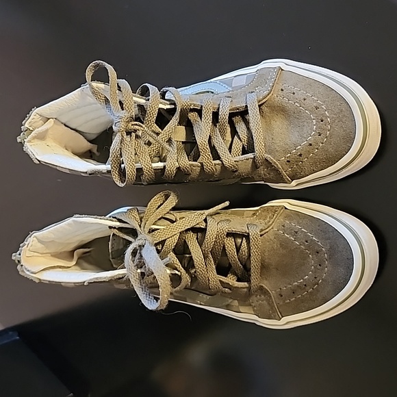 VANS Army Green Checkered SK8 Hi Top Sneakers US Kids Size 13 - Picture 3 of 9